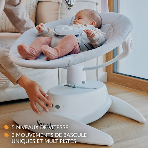 Lionelo Iris Grey Concrete — Balancelle-transat pour bébé